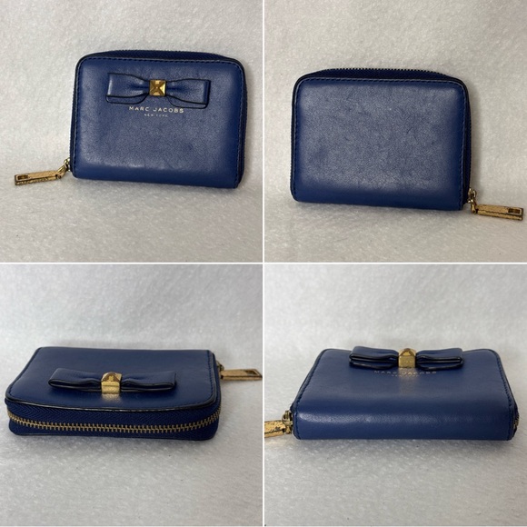 Lot of 3 Compact Wallets 2 Coach Black Flowers and Pink and 1 Blue Marc Jacobs - Picture 10 of 16